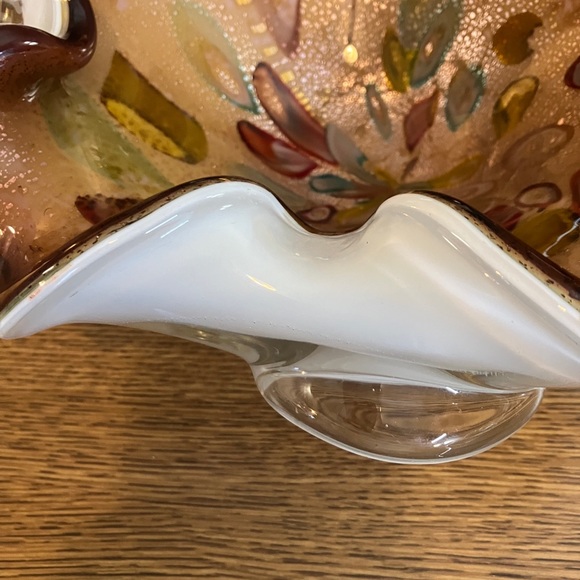 Murano Italy “Tutti-frutti” MCM Art Glass Bowl Multi-colored With Gold Flecks - Picture 3 of 11